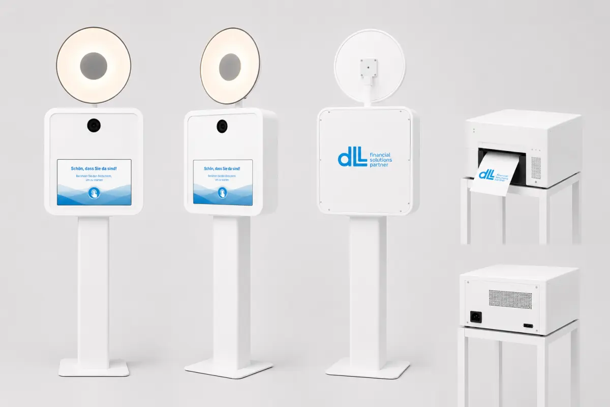 Individuell gebrandete Fotobox in Düsseldorf — Logo und Corporate Design